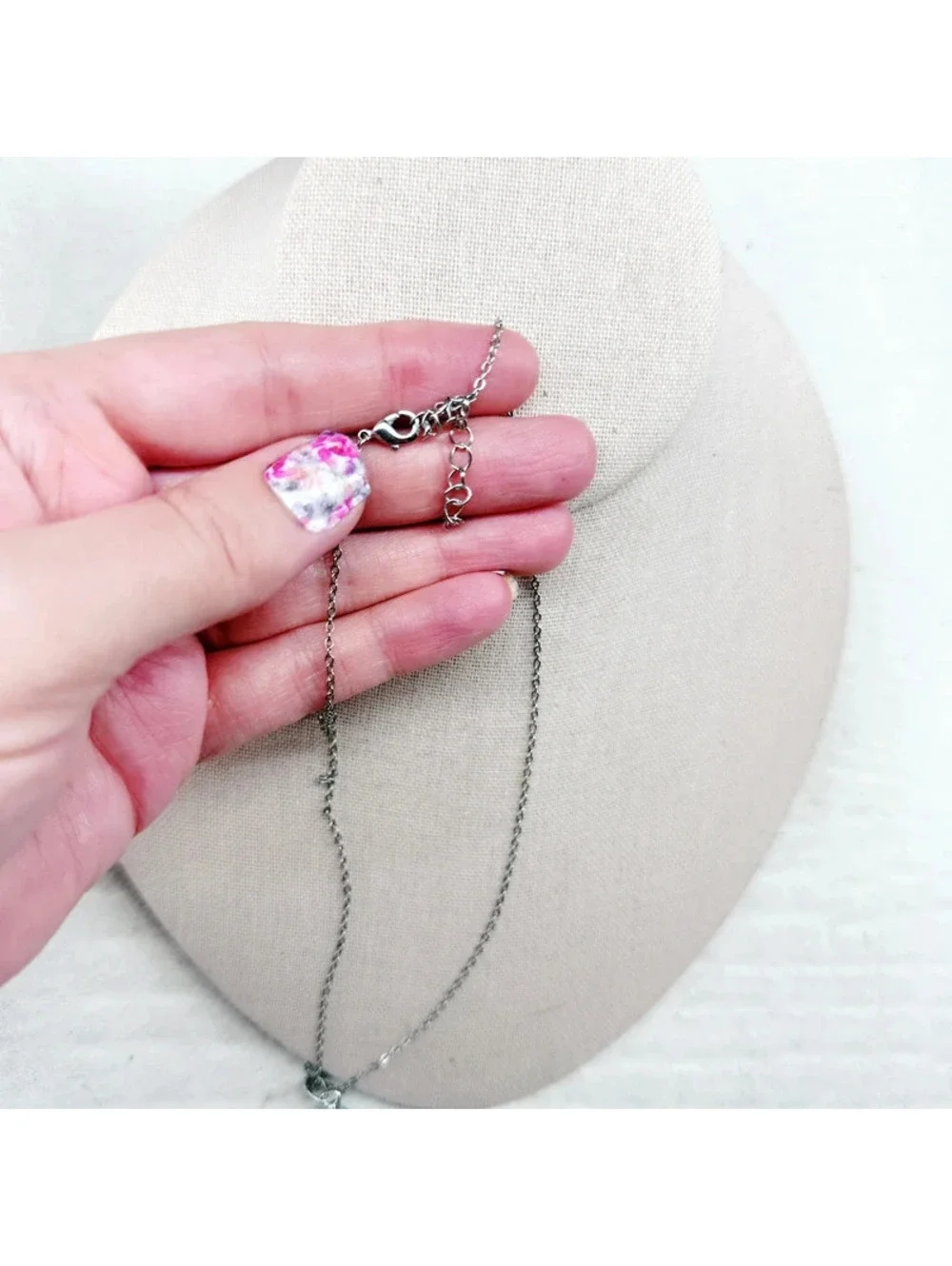 5341mc. Blue Dainty Necklace Bling